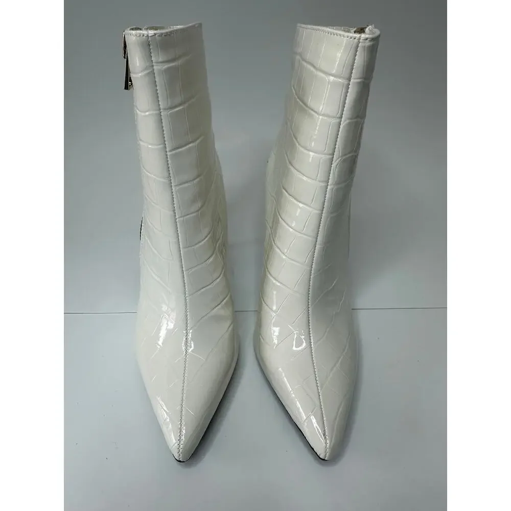 I.N.C. International Concepts Women's Sarishaa Zip Booties White Croc Size 6M - Picture 1 of 8